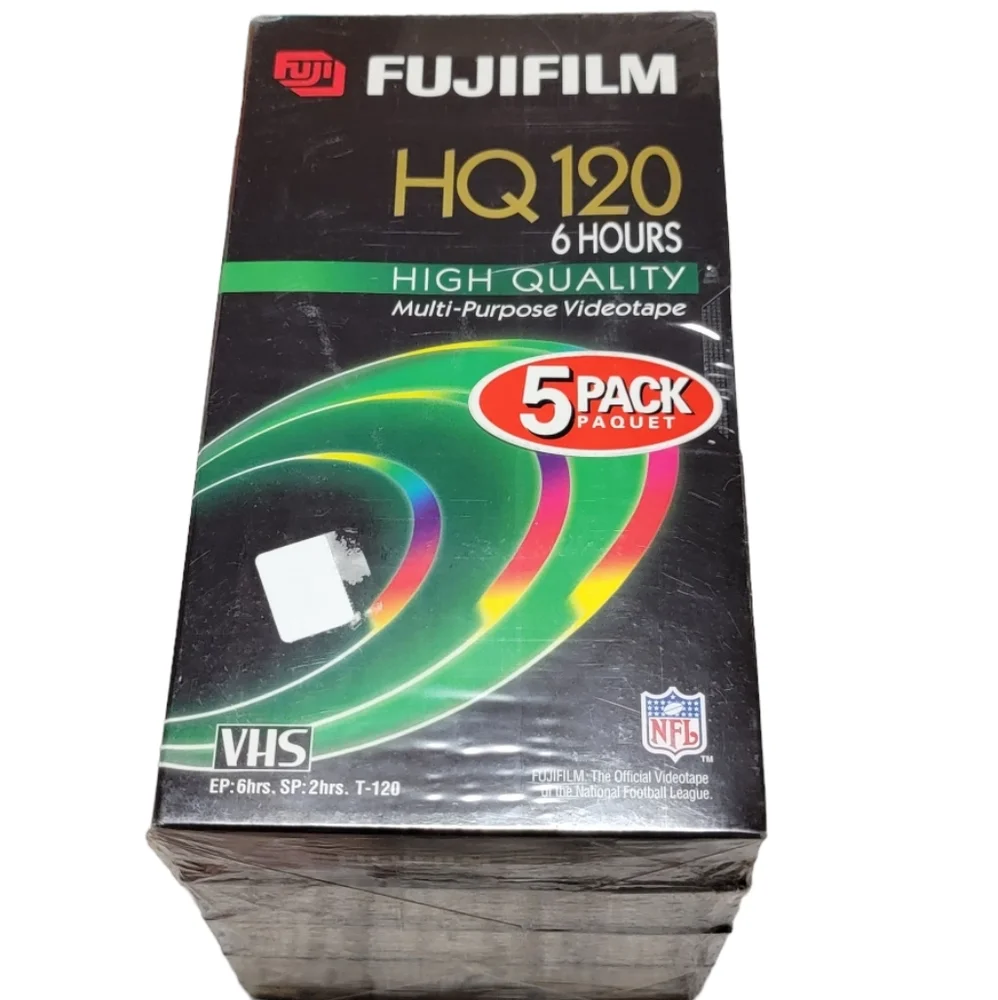 NEW SEALED! FUJI 5 Pack HQ120 Blank VHS VCR Videocassette Tapes